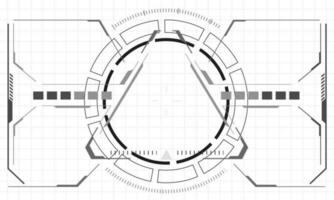 hud sci-fi gränssnitt skärm svartvit se design virtuell verklighet trogen teknologi visa vektor