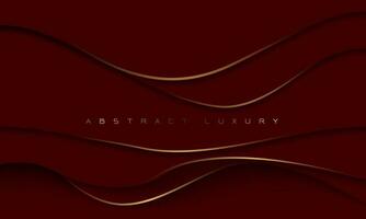 abstrakt rot dunkel Gold Linie geometrisch Kurve Design Prämie Luxus exklusiv Hintergrund Vektor