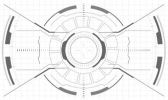 hud Sci-Fi Schnittstelle Bildschirm einfarbig Aussicht Design virtuell Wirklichkeit futuristisch Technologie Anzeige Vektor