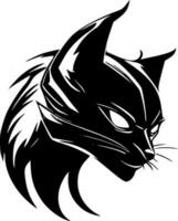 wilde Katze - - schwarz und Weiß isoliert Symbol - - Vektor Illustration