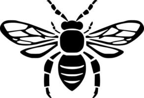 Biene - - schwarz und Weiß isoliert Symbol - - Vektor Illustration