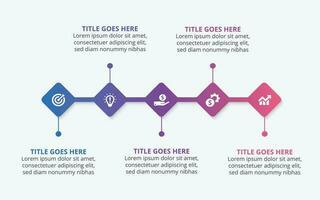 fünf Schritte Zeitleiste Geschäft Infografik Design Vorlage vektor