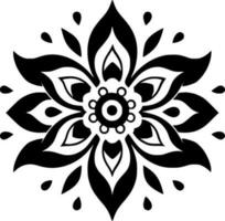 Mandala - - schwarz und Weiß isoliert Symbol - - Vektor Illustration