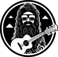 Hippie - - schwarz und Weiß isoliert Symbol - - Vektor Illustration