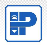 Auto Parkplatz Menge Zeichen mit Hauptstadt p eben Vektor Symbol zum Fahrzeuge der Verkehr Apps und Websites