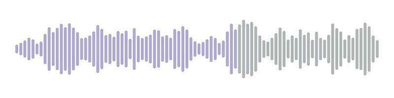 Audio- abspielen Bar Symbol. Musik- Symbole mit Stimme Mitteilungen, Radio Geräusche und Welle Formen. Klang Auswirkungen im abspielen form. eben Vektor Abbildungen isoliert auf Weiß Hintergrund.
