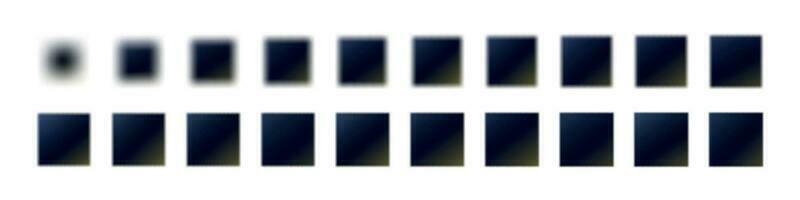 suddigt form element rutor. mjuk klick och vätska grafisk mönster inom en grunge stämpel gräns. platt vektor illustrationer isolerat på vit bakgrund
