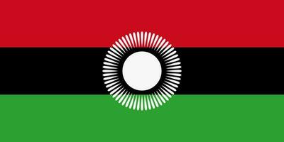 de nationell flagga av de republik av malawi är isolerat i officiell färger. vektor