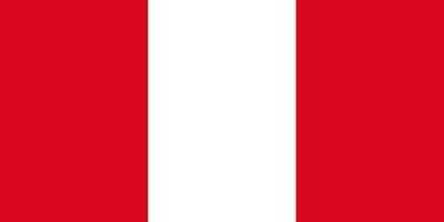Perus National Flagge isoliert im offiziell Farben. vektor