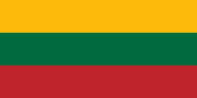 das National Flagge von das Republik von Litauen ist isoliert im offiziell Farben. vektor