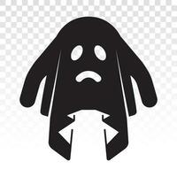 ledsen spöke eller Spöke uppenbarelse - platt vektor ikon för appar och webbplatser