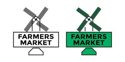 Landwirte Markt Banner. lokal Landwirtschaft. Öko, frisch Produkte, zertifiziert Logo Markierungen zum organisch Landwirtschaft, Essen Shops, gesund frisch Produkte. Design Illustration von landwirtschaftlich Hintergrund vektor