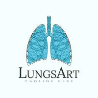 lunga logotyp med konst design, sjukvård och medicinsk ikon -vektor vektor