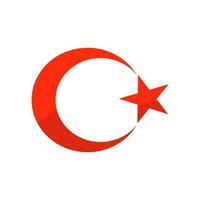 turkiska flagga måne och stjärna ikon. vektor. vektor