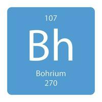 periodisk tabell element bohrium ikon på bakgrund, fyrkant vektor