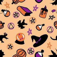 glücklich Halloween Karikatur nahtlos Muster. perfekt drucken zum Tee, Papier, Textil- und Stoff. vektor