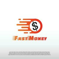 snabb pengar logotyp begrepp, finansiell ikon, dollar tecken, illustration element-vektor vektor