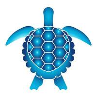 hav sköldpadda eller marin sköldpadda topp se platt Färg ikoner för appar och webbplatser vektor