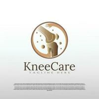knä ben logotyp med vård begrepp. sjukvård och medicinsk ikon. illustration element vektor