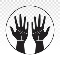 palmist eller kiromanti med två mänsklig händer platt ikon fo appar eller webbplatser vektor