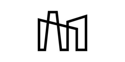 logotyp design element byggnad tillverkad i linje och minimalistisk stil vektor