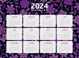Lycklig ny år 2024 kalender design modern mall, vägg och skrivbord kalender design vektor