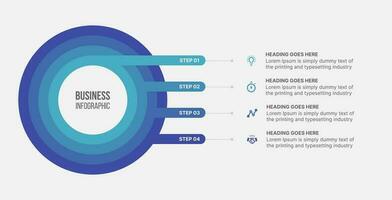 vier Optionen Kreis Infografik Vorlage Design vektor