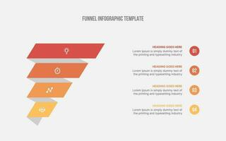 Trichter Infografik Design Vorlage mit 4 Schritte vektor