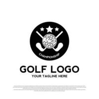 luxuriös Golf Turnier Logo Design. Golf Meisterschaft Zeichen oder Symbol. Golf Symbol. vektor