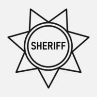 Sheriff Abzeichen Linie Symbol. 7 Sieben spitz Star alt amerikanisch Emblem. Marschall Insignien. Vektor Illustration