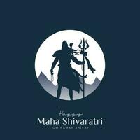 maha Shivratri Illustration von Herr Shiva Silhouette Design Sozial Medien Post vektor