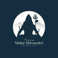 maha shivratri illustration av herre shiva silhuett design social media posta vektor