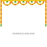 traditionell indisch Ringelblume Blume Girlande mit Mango Blätter. Dekoration zum indisch Hindu Ferien oder Hochzeiten oder Puja Festival, indisch Festival Blume Dekoration vektor