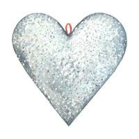 Silber Aquarell Herz, Jahrgang Herz isoliert vektor