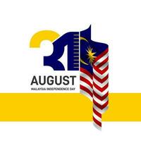 Unabhängigkeit Tag von Malaysia. Vektor Illustration auf ein Weiß Hintergrund.