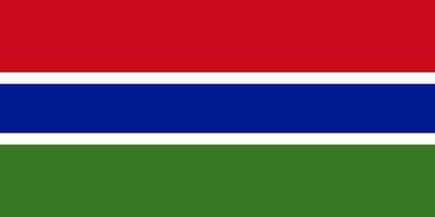 de nationell flagga av de republik av gambia är isolerat i officiell färger. vektor