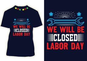 Happy Labor Day Typografie T-Shirt Design vektor