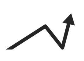 växande pil upp platt svartvit isolerat vektor objekt. handel infografik. vinst pil. redigerbar svart och vit linje konst teckning. enkel översikt fläck illustration för webb grafisk design