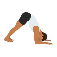 Mann tun Delfin Pose Ardha Pincha mayurasana Übung. vektor