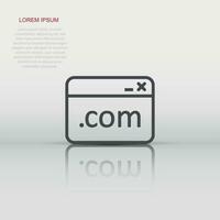 hemsida domän ikon i platt stil. com internet adress vektor illustration på vit isolerat bakgrund. server företag begrepp.