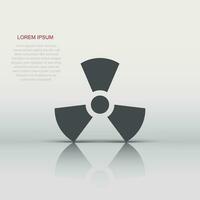 Atomstrahlungssymbol im flachen Stil. Radioaktivitätsvektorillustration auf weißem isoliertem Hintergrund. Geschäftskonzept für giftige Zeichen. vektor