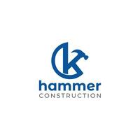 k Hammer Konstruktion Logo Design Vektor