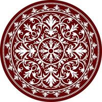 vektor klassisk färgad runda prydnad. röd mönster i en cirkel. teckning av grekland och gammal rom. blomma teckning.