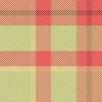 Textur Textil- prüfen von Plaid Hintergrund nahtlos mit ein Vektor Tartan Muster Stoff.