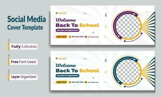 Schule Eintritt Sozial Medien Startseite Design. zurück zu Schule Sozial Medien Startseite Banner Design. zurück zu Schule Eintritt Sozial Medien Startseite und Netz Banner. vektor
