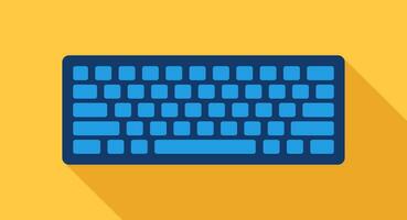 eben Blau Tastatur lange Schatten Vektor Illustration
