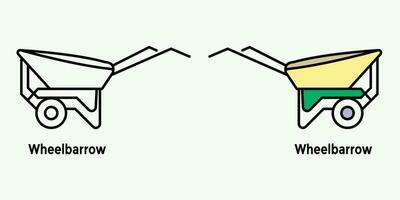 hand kärra eller handkärra platt ikon vektor