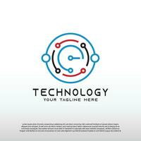 Technologie Logo mit Initiale e Brief, global Netzwerk Symbol -Vektor vektor