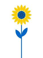 solros blomma isolerat på vit bakgrund. de symbol av ukraina i de nationell färger av gul och blå. vektor. vektor