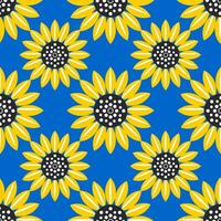 solros blomma. söt sömlös mönster för textilier, tyger, dekorativ papper. vektor. vektor